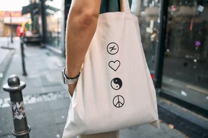 HOOD Tote Bag We. in Baumwoll-Natur – Rückseite