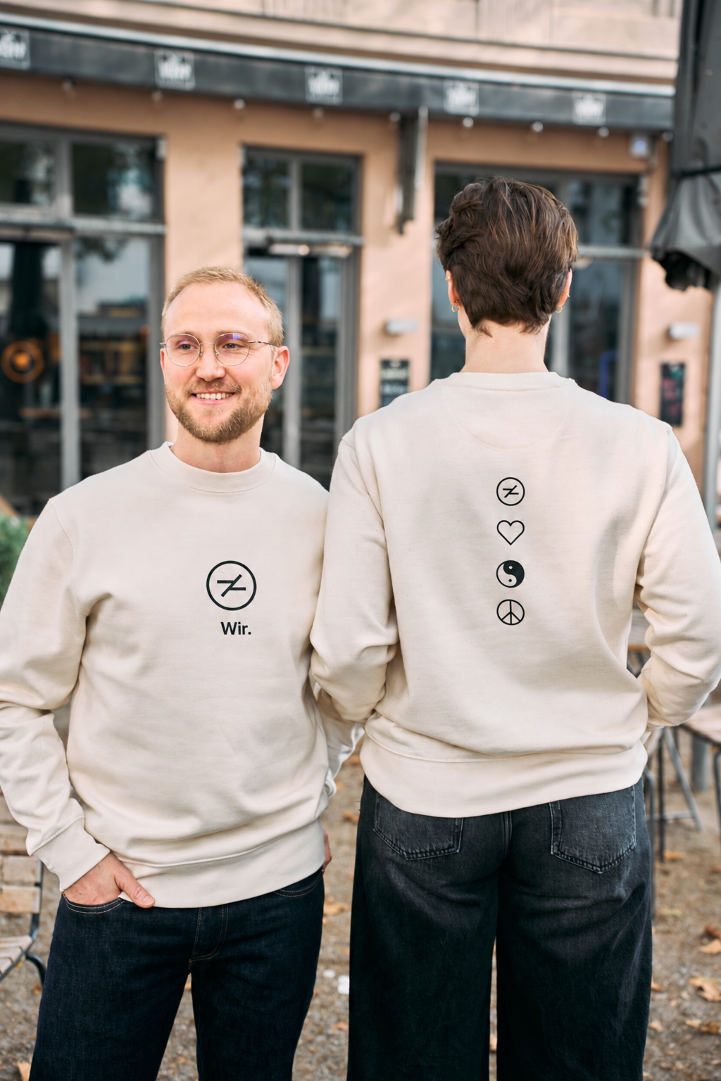HOOD Sweater Wir. in Baumwoll-Natur